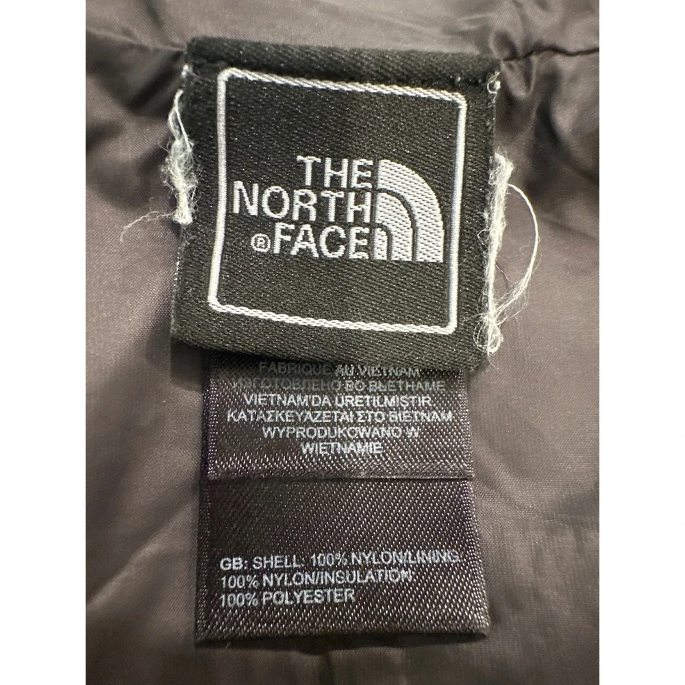 The North Face Boys Thermoball Full Zip Puffer Jacket Gray Orange Size L 14/16
